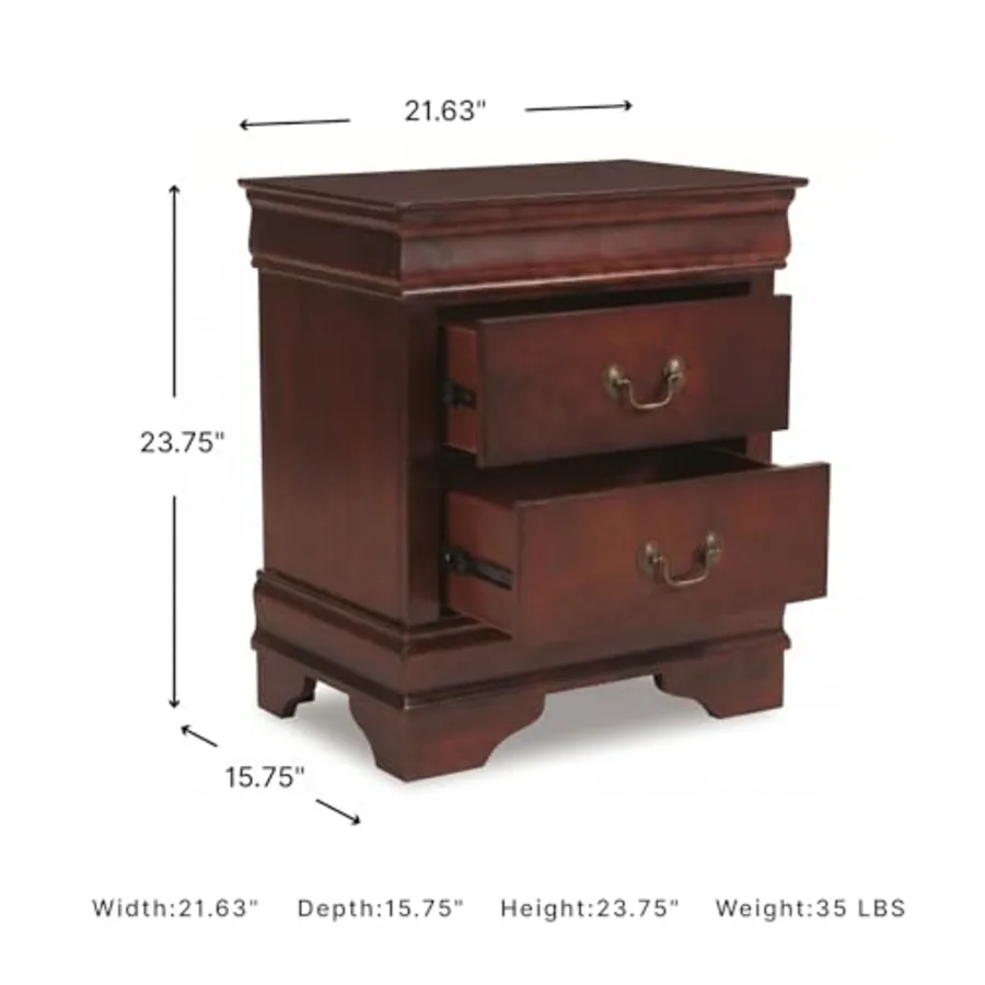 Alisdair Traditional 2 Drawer Nightstand view 3