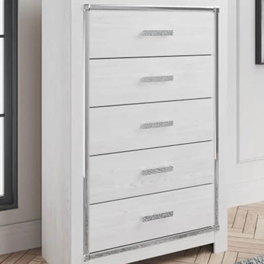 Altyra Tall 5 Drawer White Chest of Drawers view 2