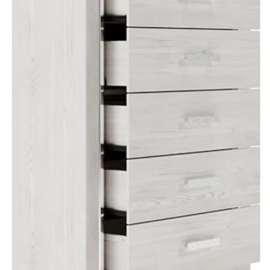 Altyra Tall 5 Drawer White Chest of Drawers view 4