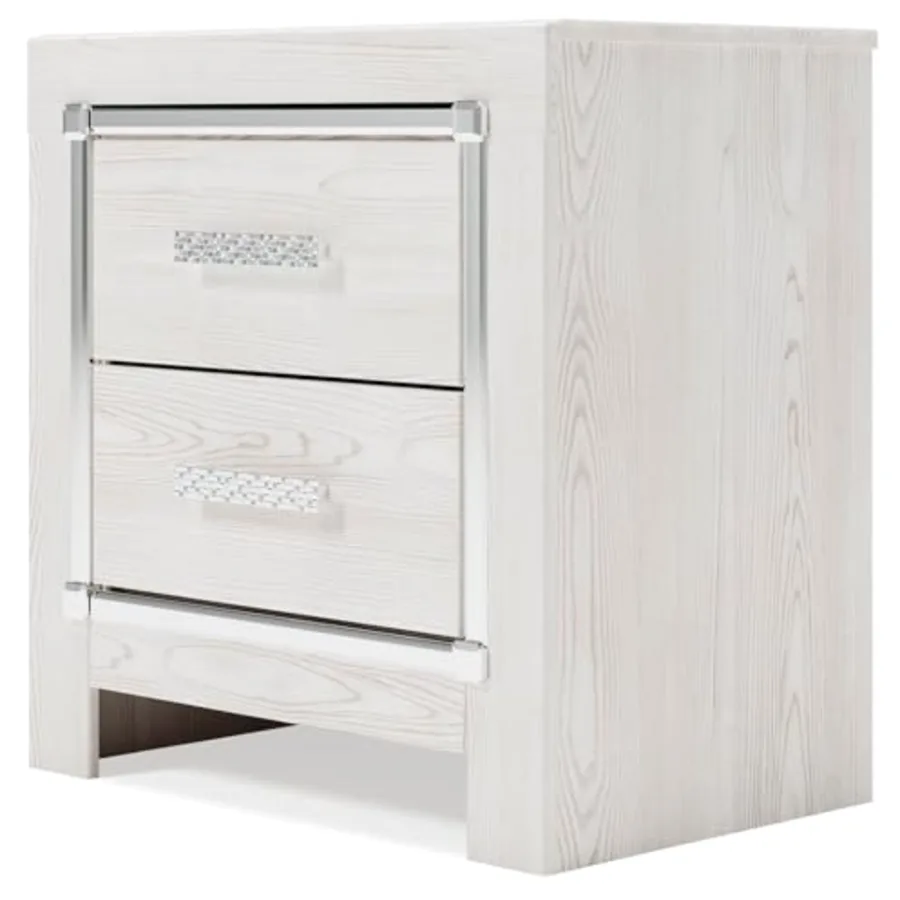 Altyra White Nightstand with Charging Station view 5
