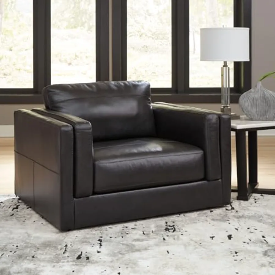 Amiata Modern Leather Match Upholstered Oversized Chair view 2
