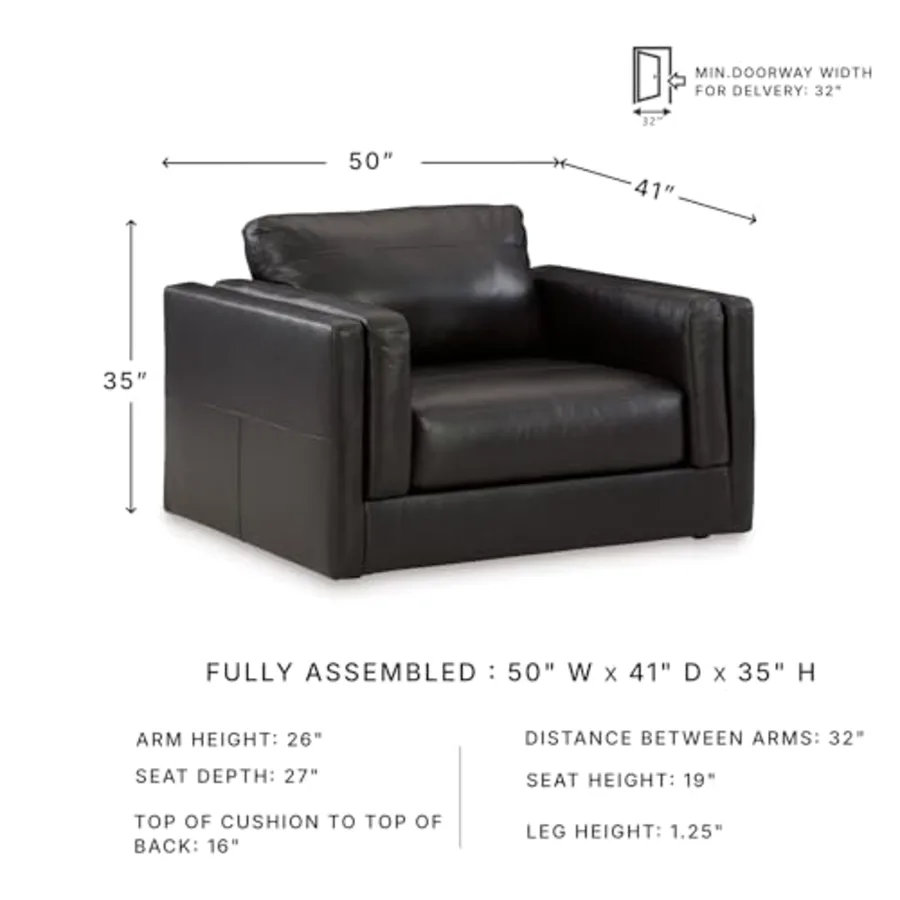 Amiata Modern Leather Match Upholstered Oversized Chair view 3