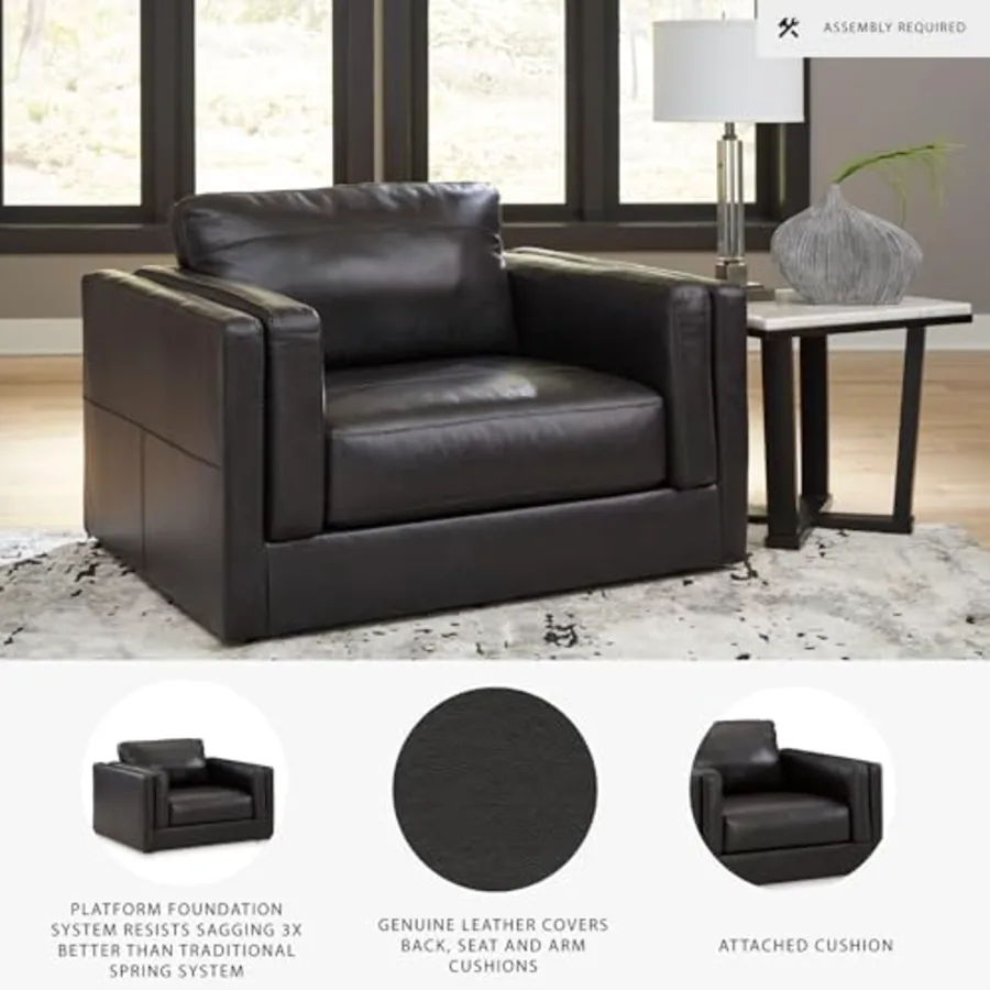 Amiata Modern Leather Match Upholstered Oversized Chair view 4