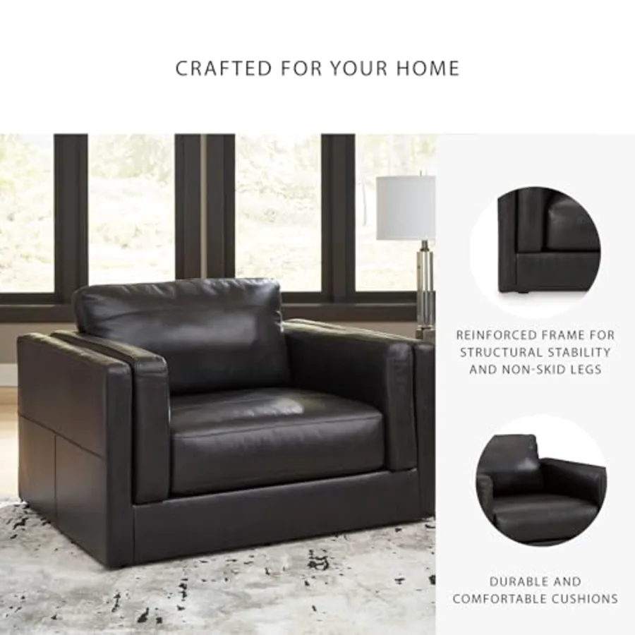 Amiata Modern Leather Match Upholstered Oversized Chair view 5