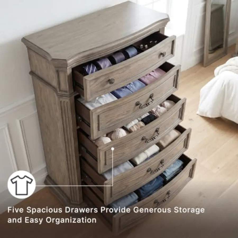 Ardenfield Traditional 5-Drawer Chest with Felt-Lined Top view 4