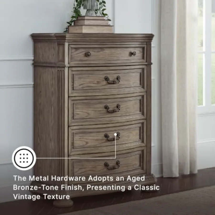 Ardenfield Traditional 5-Drawer Chest with Felt-Lined Top view 5