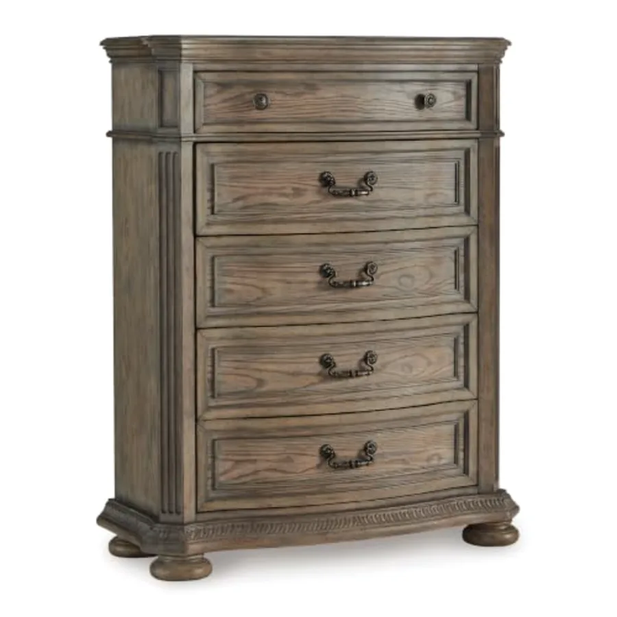 Ardenfield Traditional 5-Drawer Chest with Felt-Lined Top