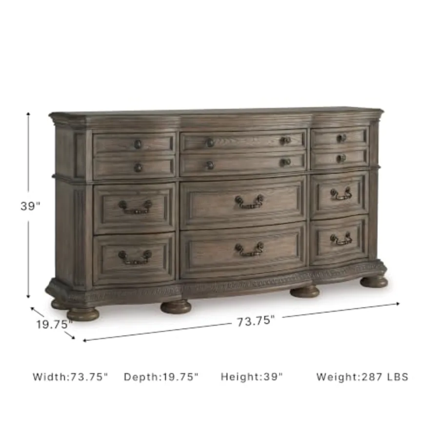 Ardenfield Traditional 74" W 9 Drawer Dresser view 3