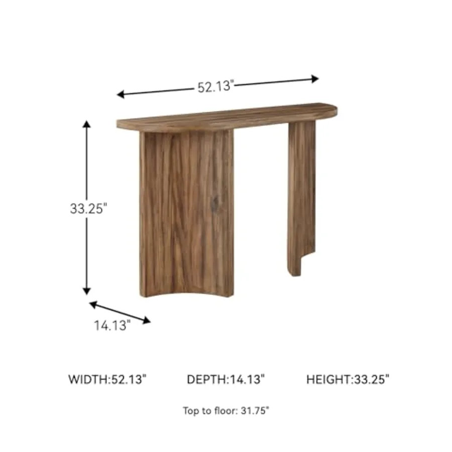 Austanny Rustic Thick-Tabletop Sofa Table with Curved Plinth view 3