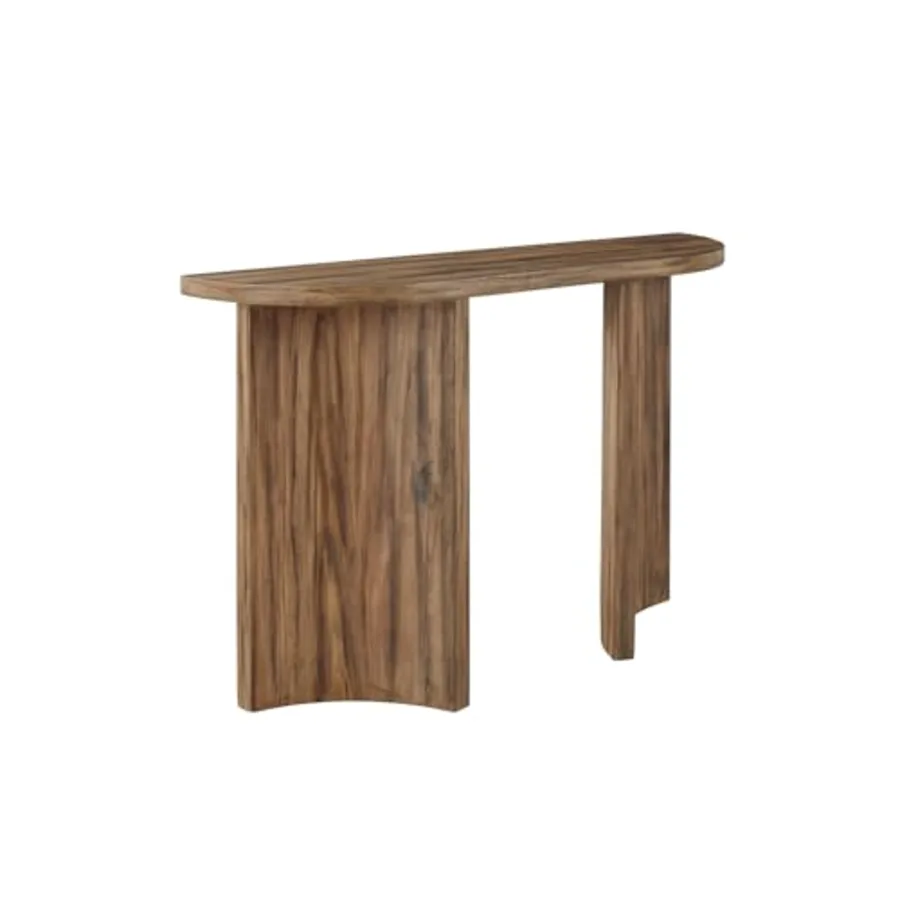 Austanny Rustic Thick-Tabletop Sofa Table with Curved Plinth