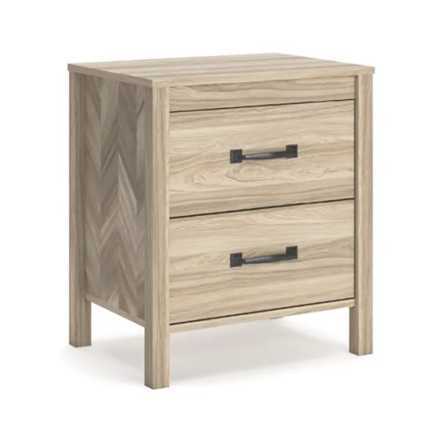 Battelle Nightstand Mid Century Modern 2 Drawer Bedside Table