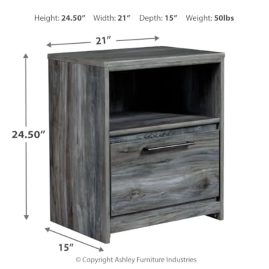 Baystorm Coastal Nightstand with Drawer view 3