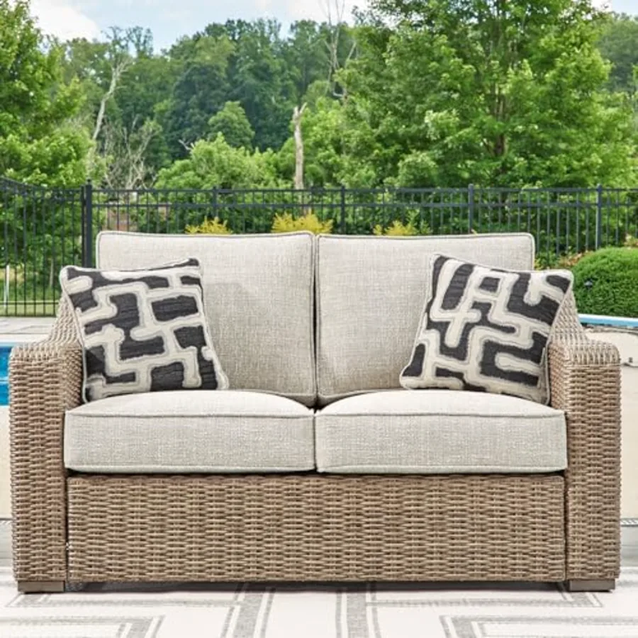 Beachcroft Outdoor Loveseat with High-Performance Nuvella view 2