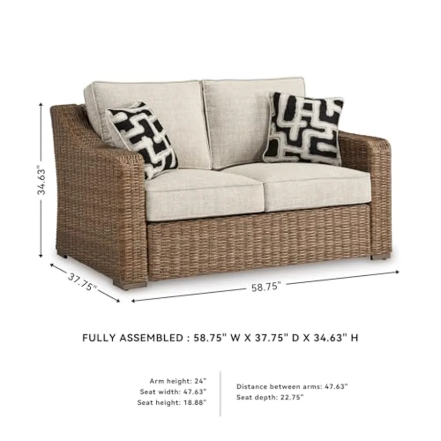 Beachcroft Outdoor Loveseat with High-Performance Nuvella view 3