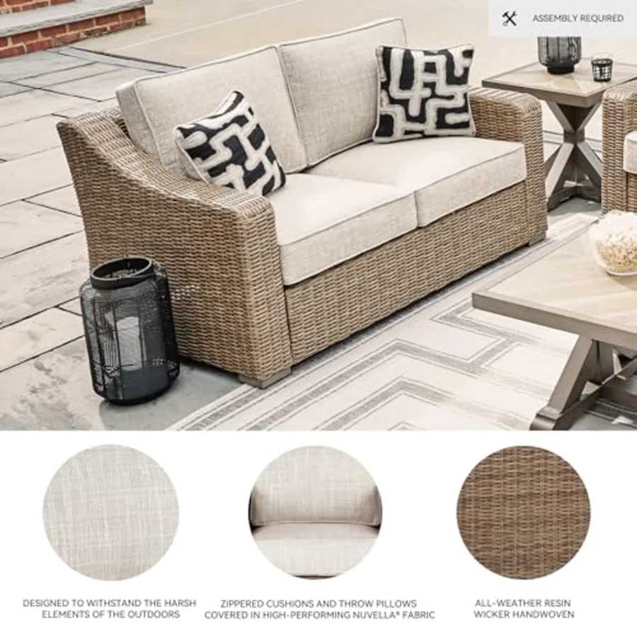 Beachcroft Outdoor Loveseat with High-Performance Nuvella view 4