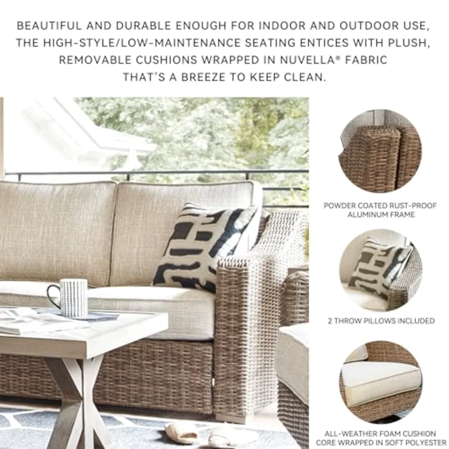 Beachcroft Outdoor Loveseat with High-Performance Nuvella view 5