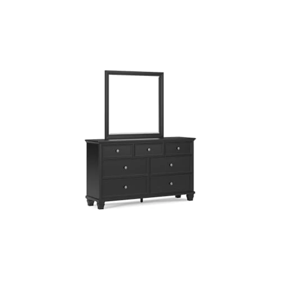 Bedroom Black Dresser with Mirror