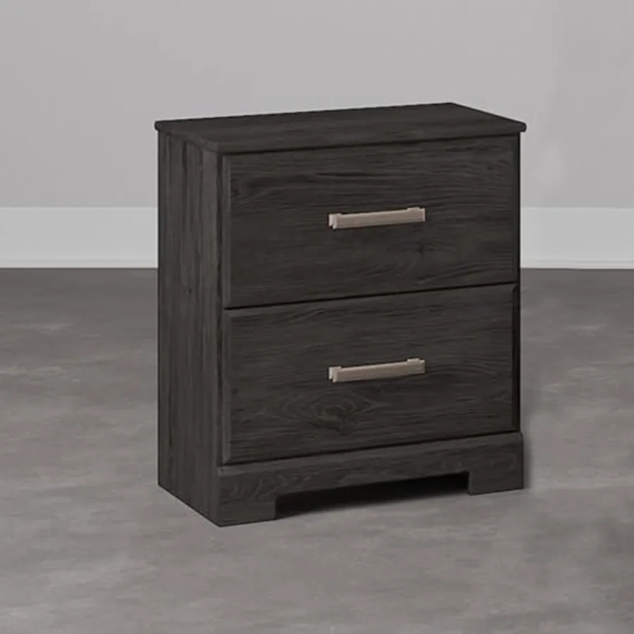 Belachime 2 Drawer Black Nightstand view 2