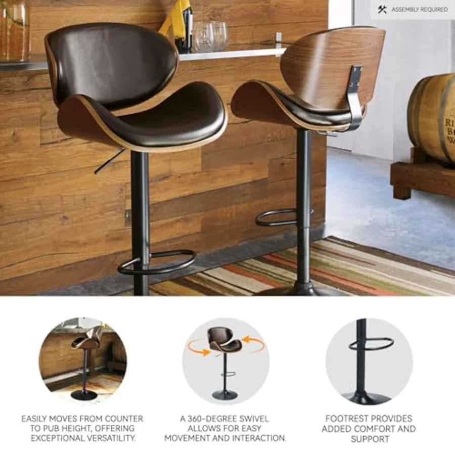 Bellatier Adjustable Height Swivel Barstool view 4