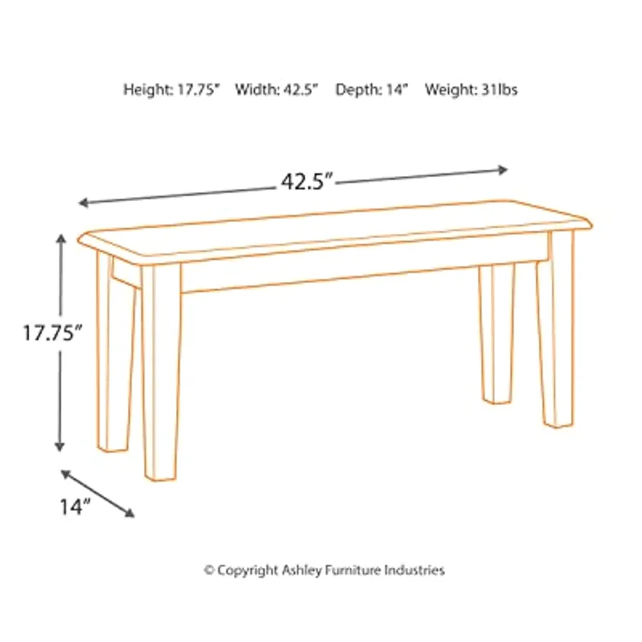 Berringer 17.5 Inch Rustic Traditional Dining Bench view 3