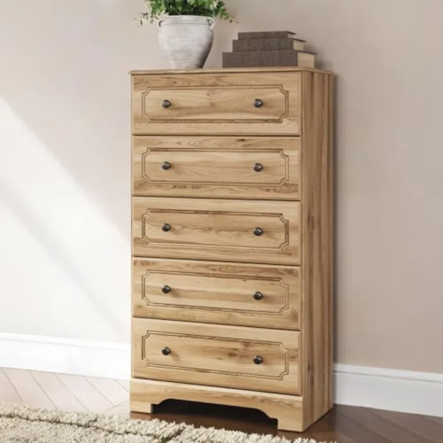 Bestmere Farmhouse 5-Drawer Chest with Knobs view 2