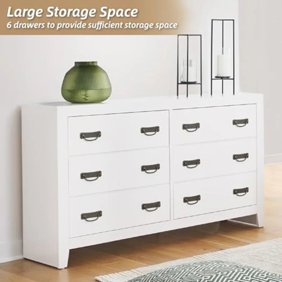 Binterglen 6-Drawer White Dresser view 4