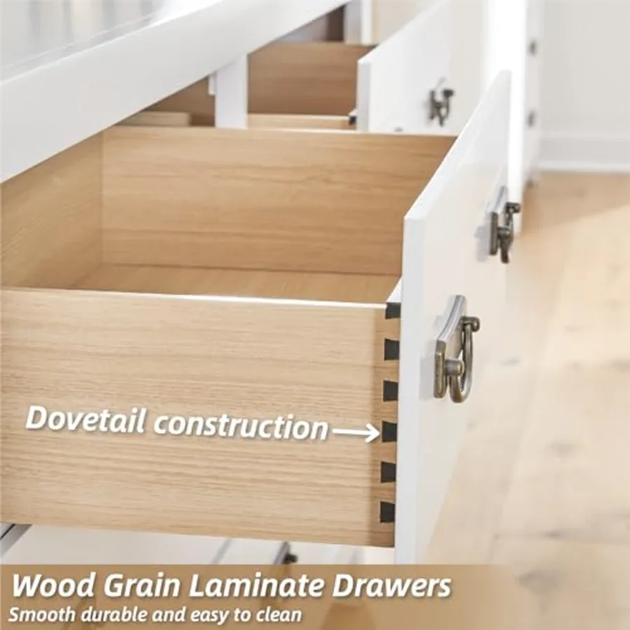 Binterglen 6-Drawer White Dresser view 5
