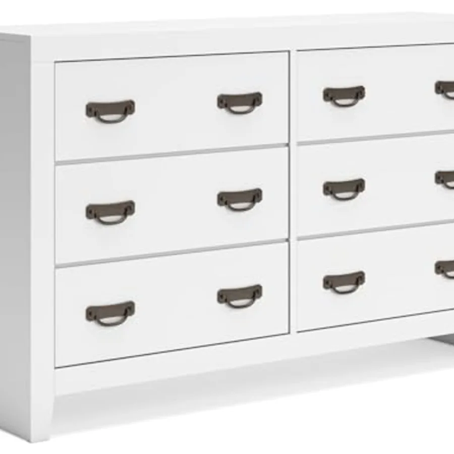 Binterglen 6-Drawer White Dresser