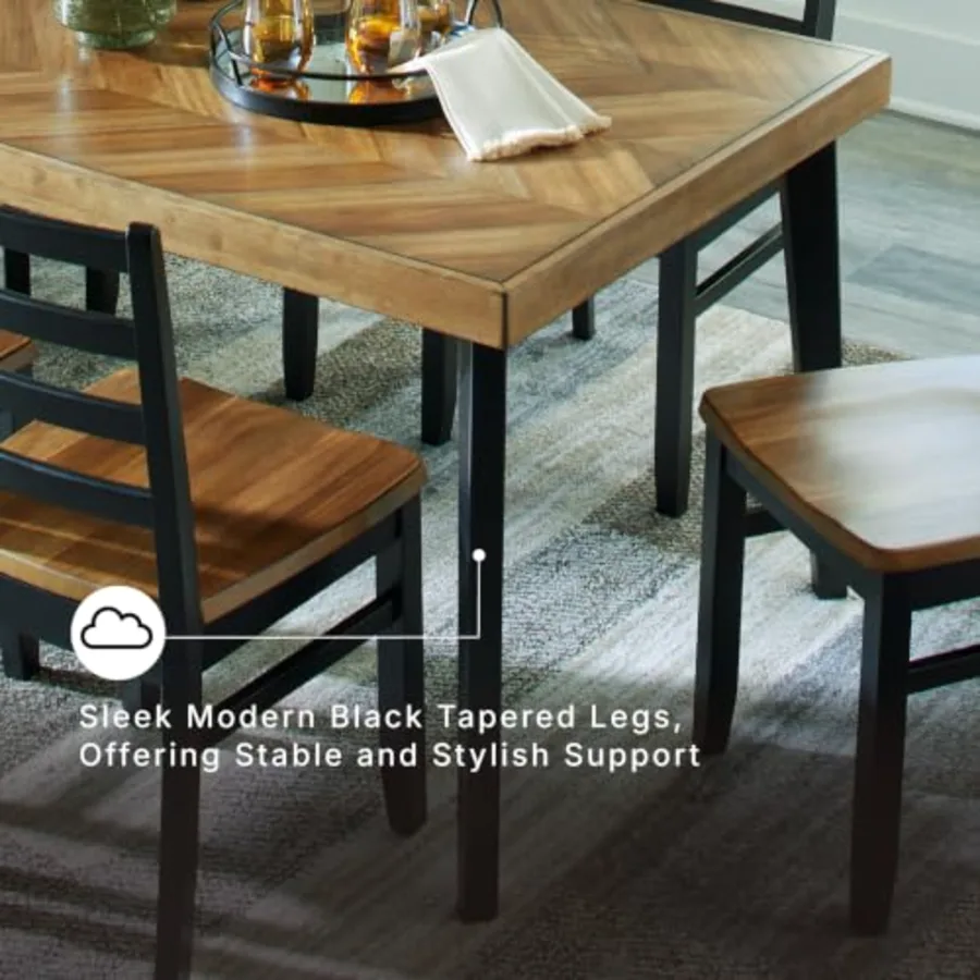 Blondon 7-Piece Wood Dining Table Set for 6 view 4