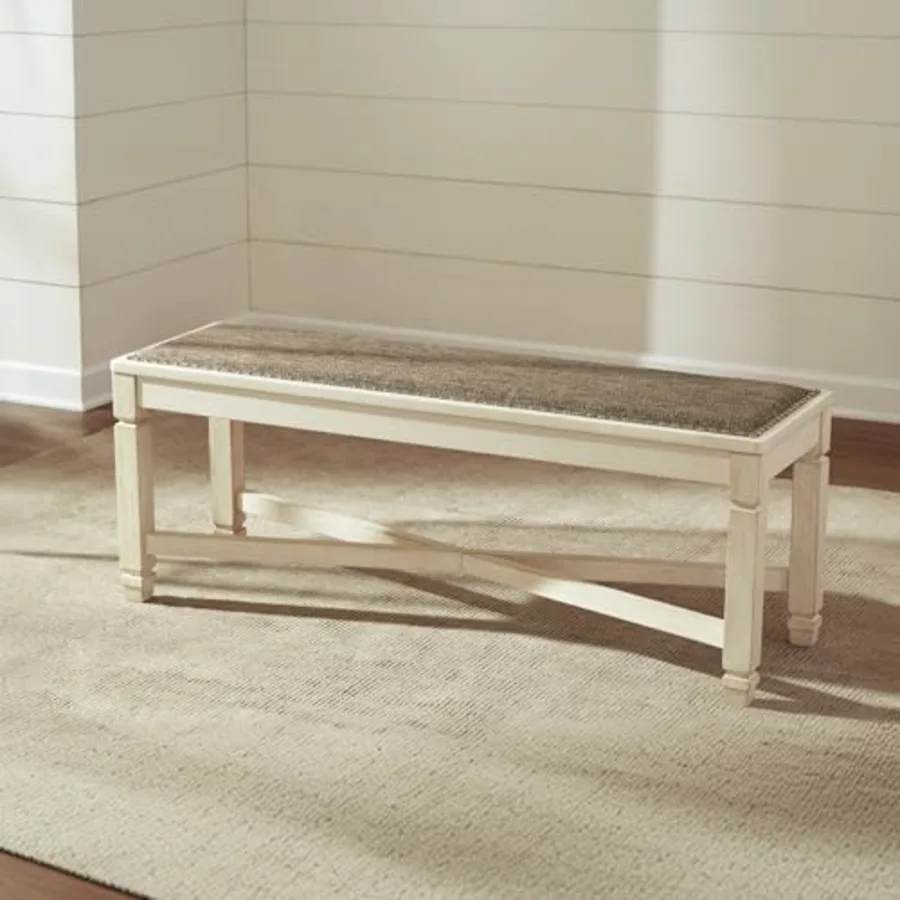Bolanburg Casual French Country Upholstered Dining Room Bench view 2