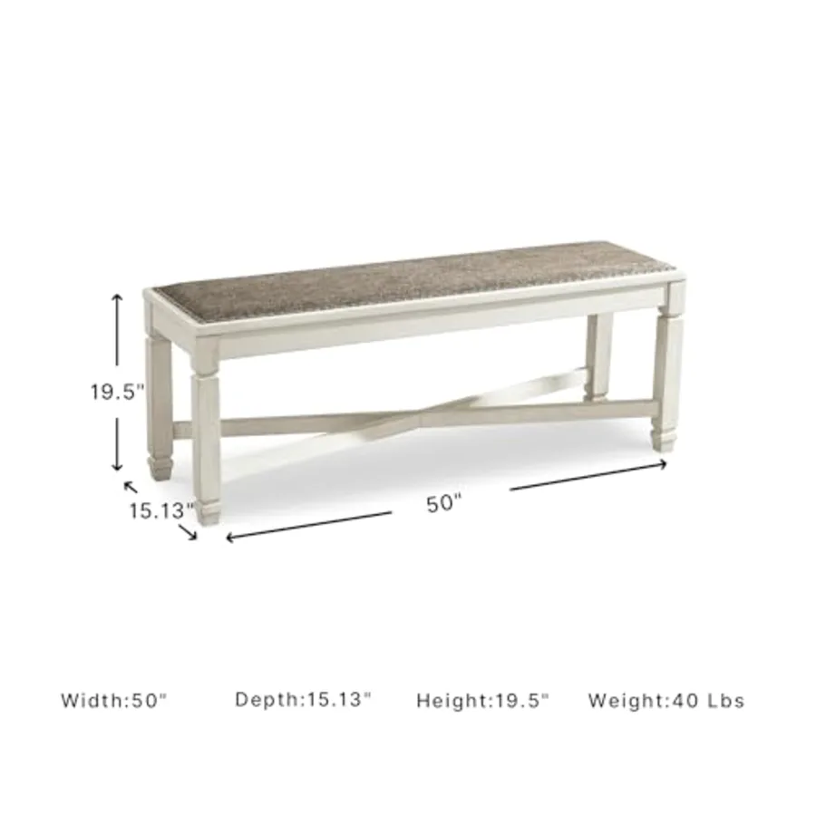 Bolanburg Casual French Country Upholstered Dining Room Bench view 3