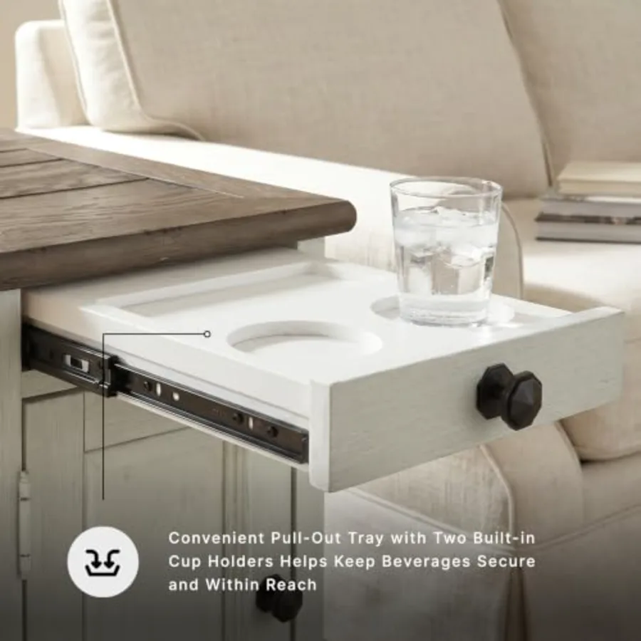 Bolanburg Farmhouse Chair Side End Table with Outlets and USB view 5
