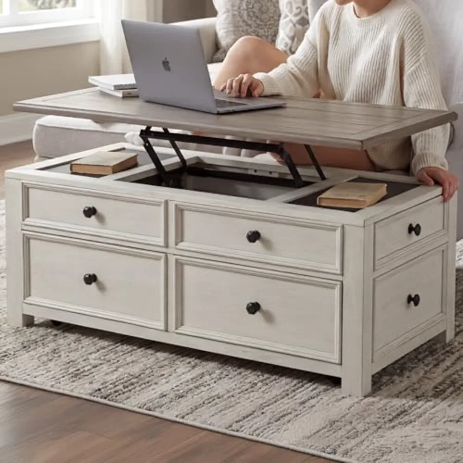 Bolanburg Lift-Top Coffee Table with Storage Two-Tone Rustic view 2