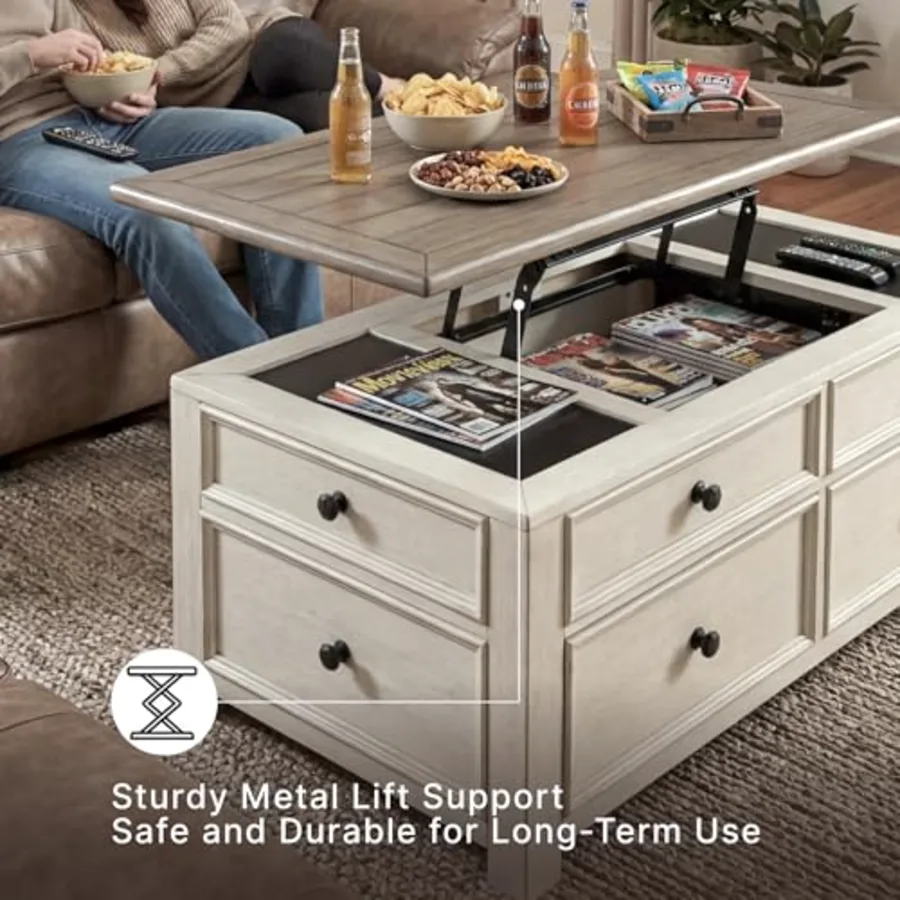 Bolanburg Lift-Top Coffee Table with Storage Two-Tone Rustic view 5