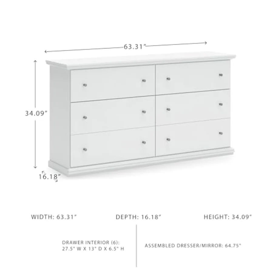 Bostwick Shoals Children's Traditional 6 Drawer Dresser view 3