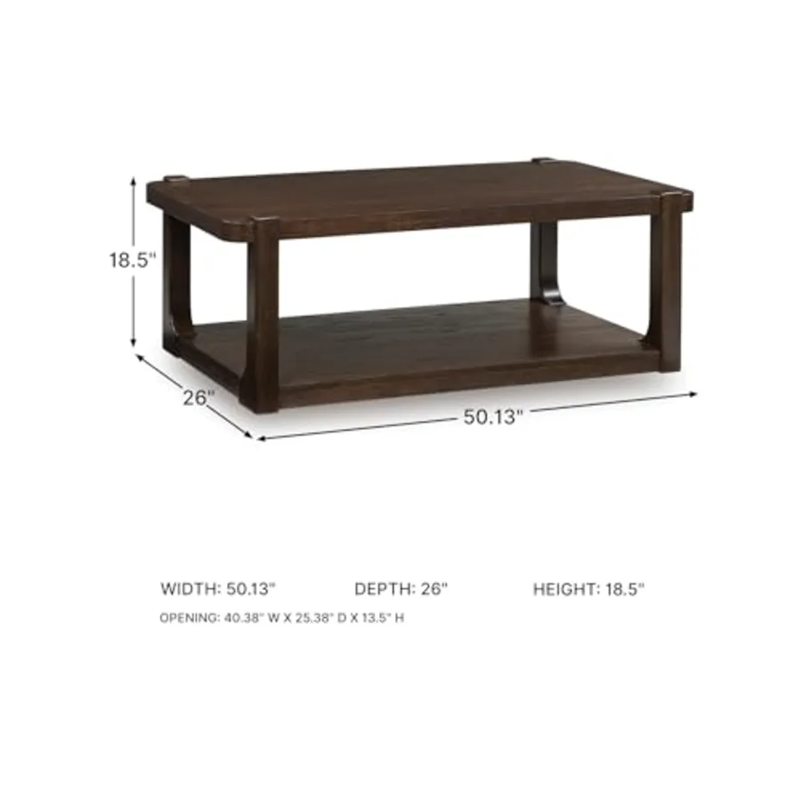 Breckington Contemporary Coffee Table with Lower Shelf view 3