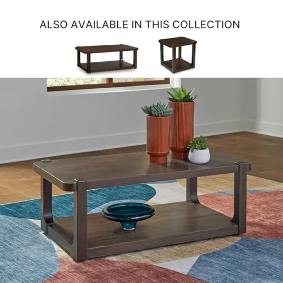 Breckington Contemporary Coffee Table with Lower Shelf view 5
