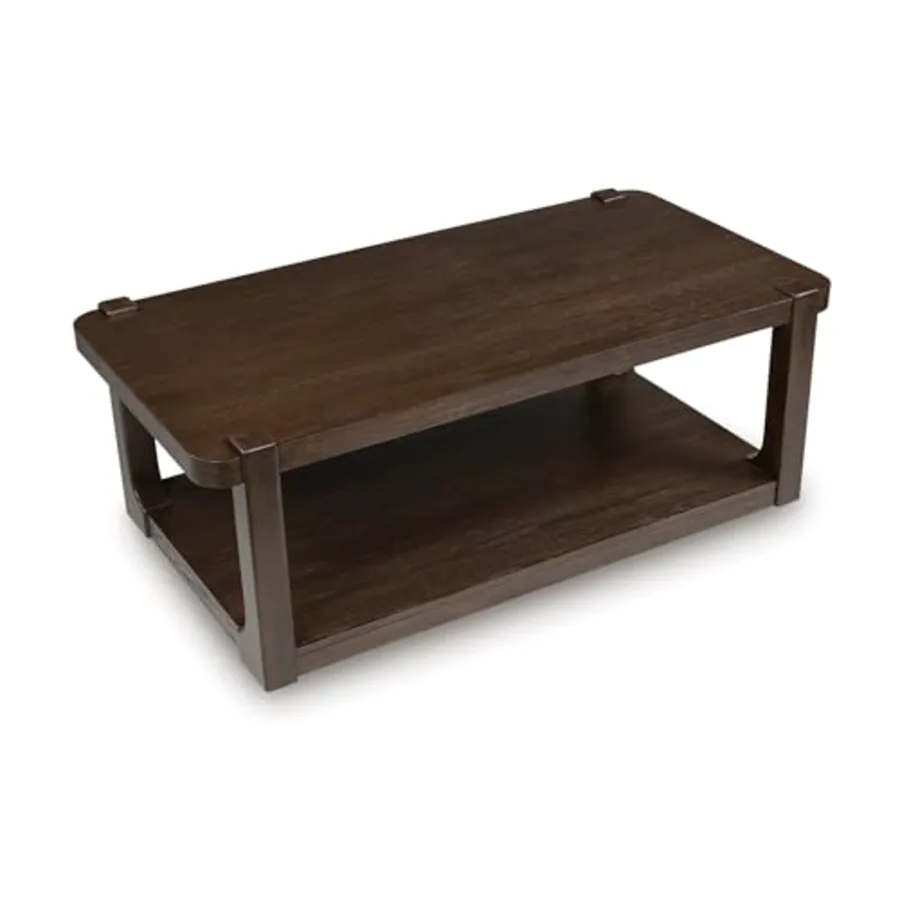 Breckington Contemporary Coffee Table with Lower Shelf