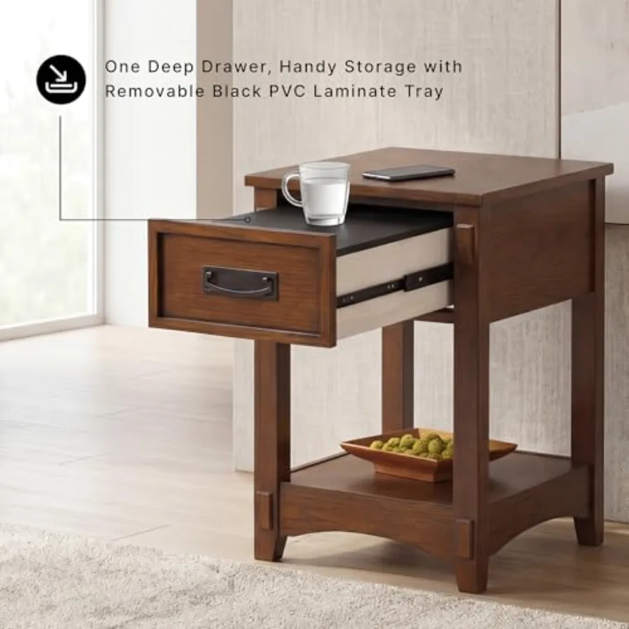 Breegin New Traditional Wooden Chair Side End Table with 1 view 4