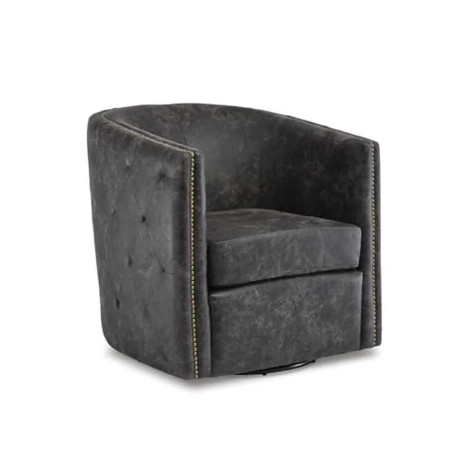 Brentlow Tufted Barrel Accent Swivel Chair