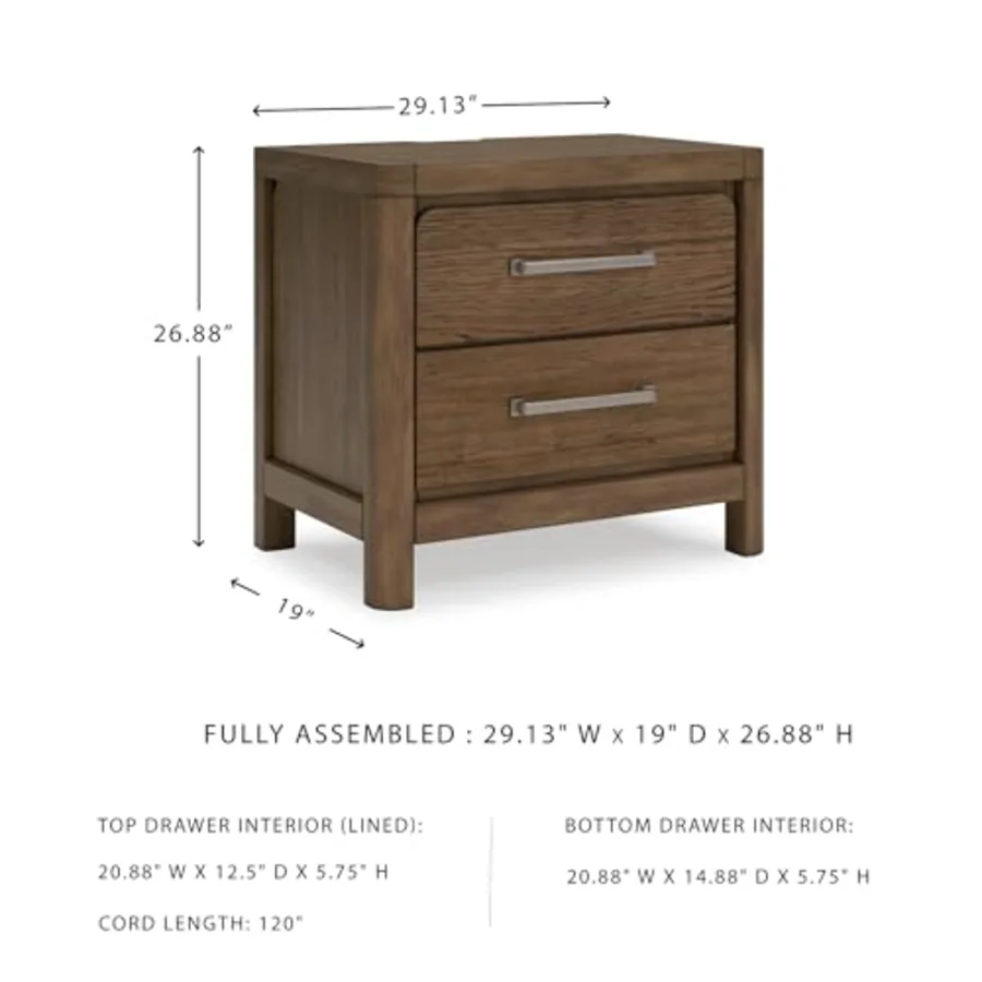 Cabalynn 2-Drawer Nightstand with USB Ports view 3