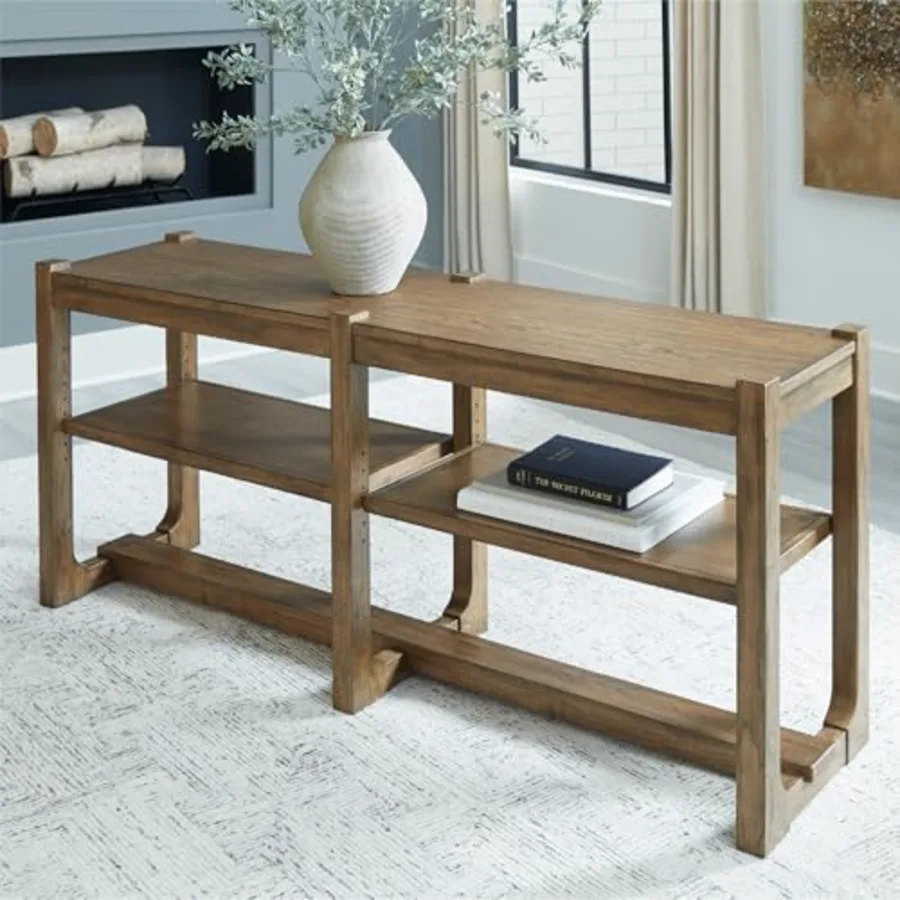 Cabalynn Farmhouse Sofa Table with 2 Adjustable Shelves view 2