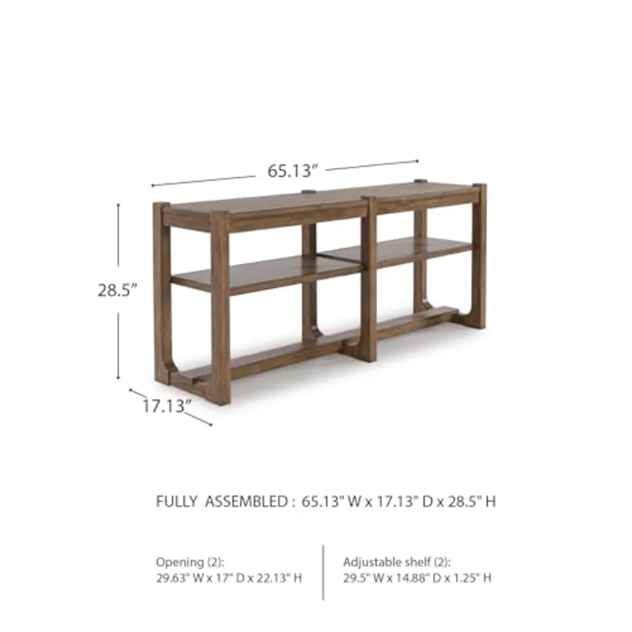 Cabalynn Farmhouse Sofa Table with 2 Adjustable Shelves view 3