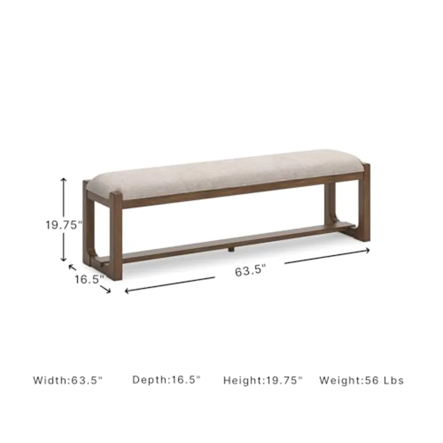 Cabalynn Farmhouse Upholstered Dining Bench view 3