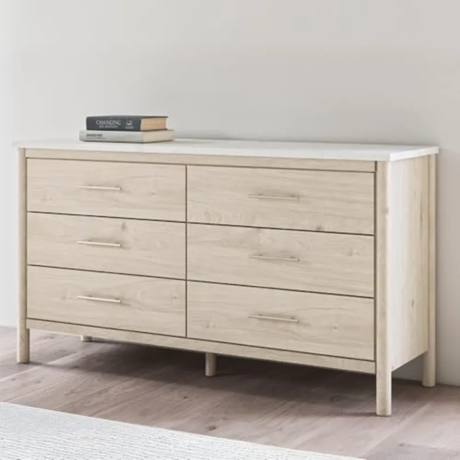 Cadmori Casual Bohemian Dresser with Post Legs and 6 Drawers view 2