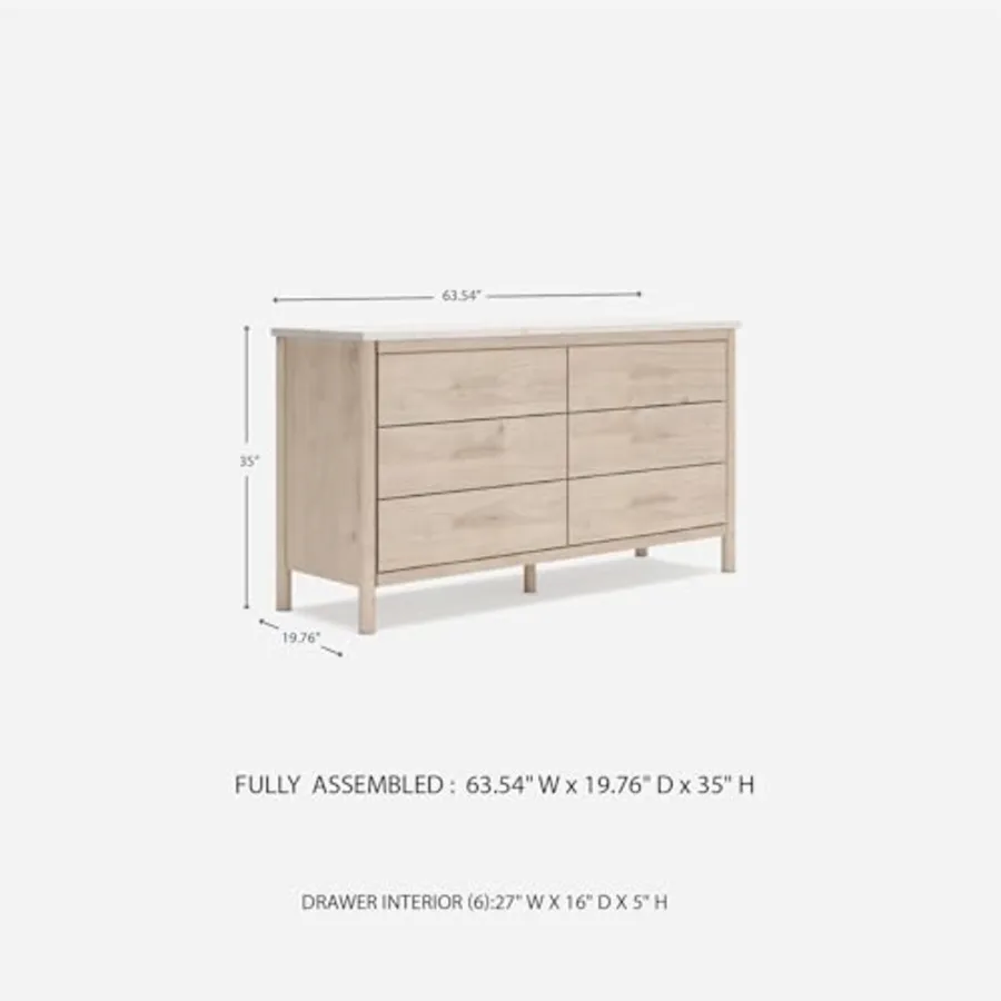 Cadmori Casual Bohemian Dresser with Post Legs and 6 Drawers view 3