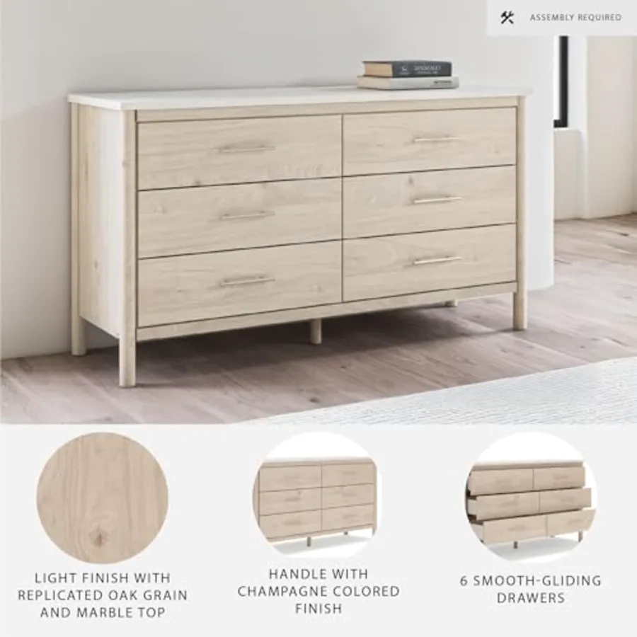 Cadmori Casual Bohemian Dresser with Post Legs and 6 Drawers view 4