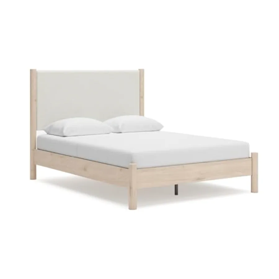 Cadmori Scandinavian Queen Upholstered Platform Bed