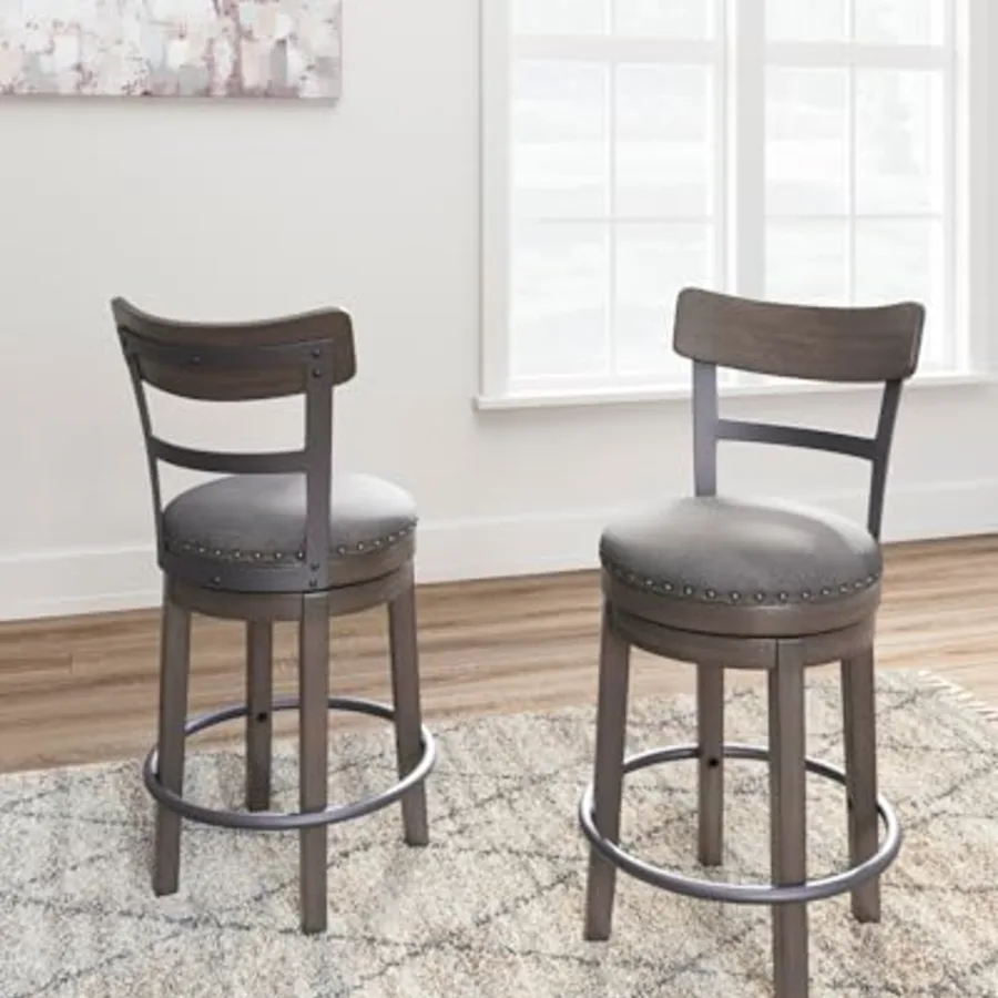 Caitbrook Farmhouse Swivel 24" Counter Height Barstool view 2