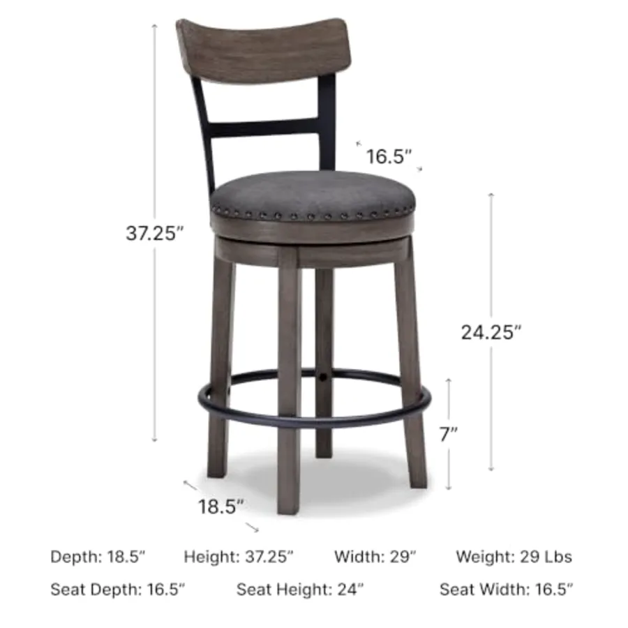 Caitbrook Farmhouse Swivel 24" Counter Height Barstool view 3